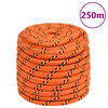 vidaXL Bootsseil Orange 16 mm 250 m Polypropylen