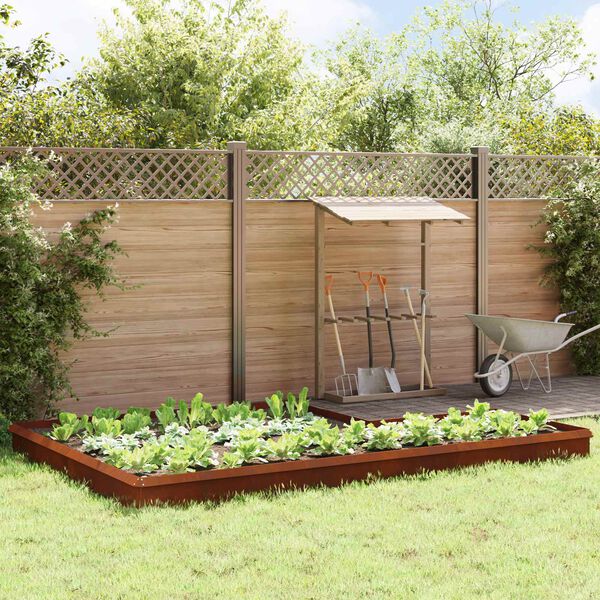 vidaXL Schneckenzauns 16 pcs Rostig Wetterfeststahl