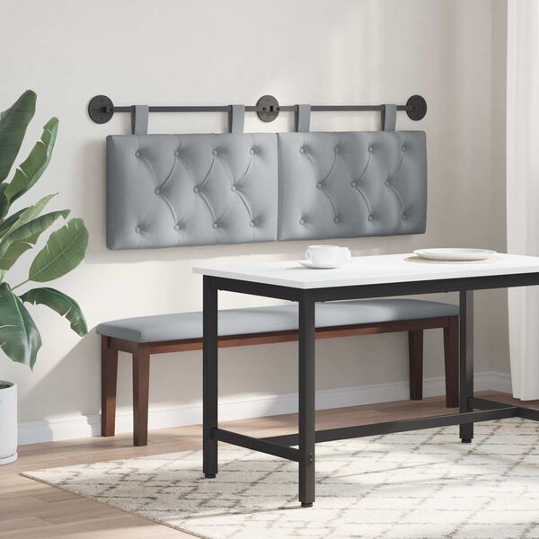 vidaXL H&auml;ngevorderseite Wandmontiert Hellgrau 130 x 55 x 7 cm Stoff