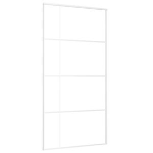 vidaXL Schiebet&uuml;r ESG Glas und Aluminium mattiert 102,5x205 cm Wei&szlig;