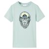 Kinder-T-Shirt mit Streifen Helles Minzgr&uuml;n 104