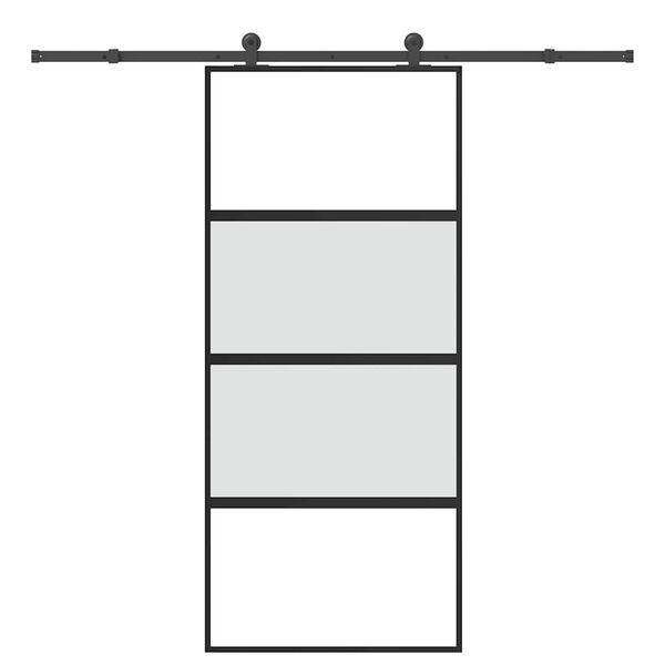 vidaXL Schiebet&uuml;r mit Beschlag 90x205 cm Hartglas & Aluminium