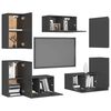 vidaXL 7-tlg. TV-Schrank-Set Grau Holzwerkstoff