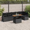 vidaXL Garten-Sofa-Set mit Speicher 7 pcs Schwarz Poly Rattan