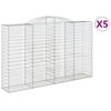 vidaXL Gabionen mit Hochbogen 5 Stk. 300x50x180/200cm Verzinktes Eisen