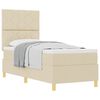 vidaXL Boxspringbett mit Kopfteil Creme 80 x 200 cm Stoff