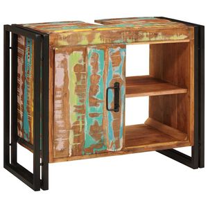 vidaXL Waschbeckenunterschrank Mehrfarbig Massives upgecyceltes Holz