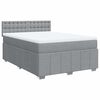 vidaXL Boxspringbett mit Matratze Hellgrau 140x200 cm Stoff