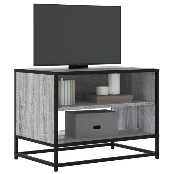 vidaXL TV-Schrank Grau Sonoma 61x40x46 cm Holzwerkstoff und Metall