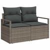 vidaXL Garten-Sofa-Set mit Kissen mit Speicher 7 pcs Grau Poly Rattan