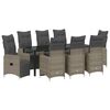 vidaXL Garten Essgruppe 9 stk. Grau Poly-Rattan