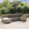 vidaXL 6-tlg. Garten-Lounge-Set mit Kissen Grau Poly Rattan