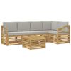 vidaXL Outdoor-Sofagarnitur 6 pcs Wei&szlig; und Hellgrau 59 x 59 x 37 cm