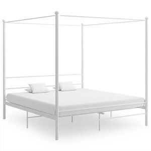 vidaXL Himmelbett Wei&szlig; Metall 200x200 cm