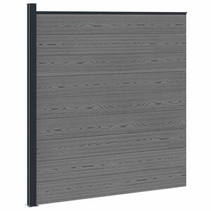 vidaXL zaunset 175 x 186 cm WPC und Aluminium Grau