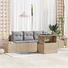 vidaXL Sofa Set mit Kissen 5 pcs Beige und Hellgrau Poly-Rattan
