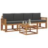 vidaXL Outdoor-Sofagarnitur mit Kissen 5 pcs Natur und Anthrazit