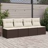 vidaXL 2-tlg. Garten-Sofagarnitur mit Kissen Braun Poly Rattan Akazie