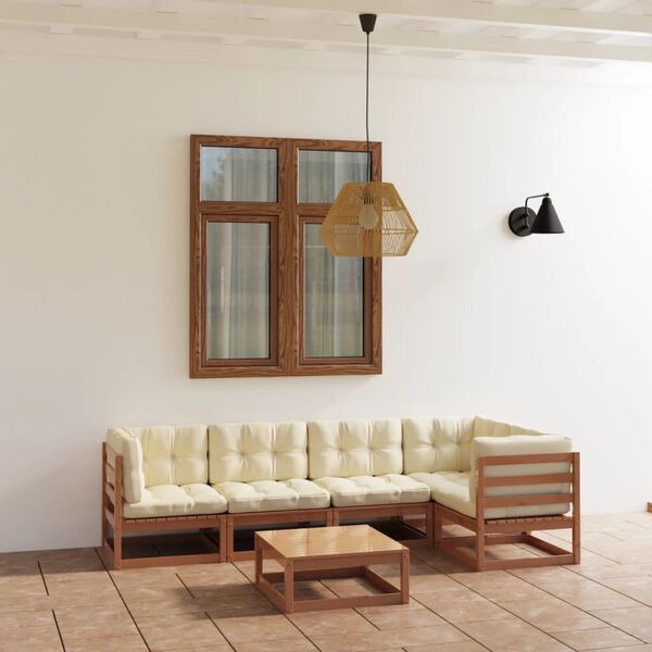 vidaXL 6-tlg. Garten-Lounge-Set mit Kissen Kiefer Massivholz