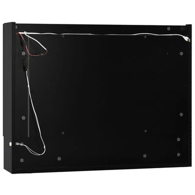 vidaXL LED-Spiegelschrank fürs Bad Schwarz 80x15x60 cm MDF