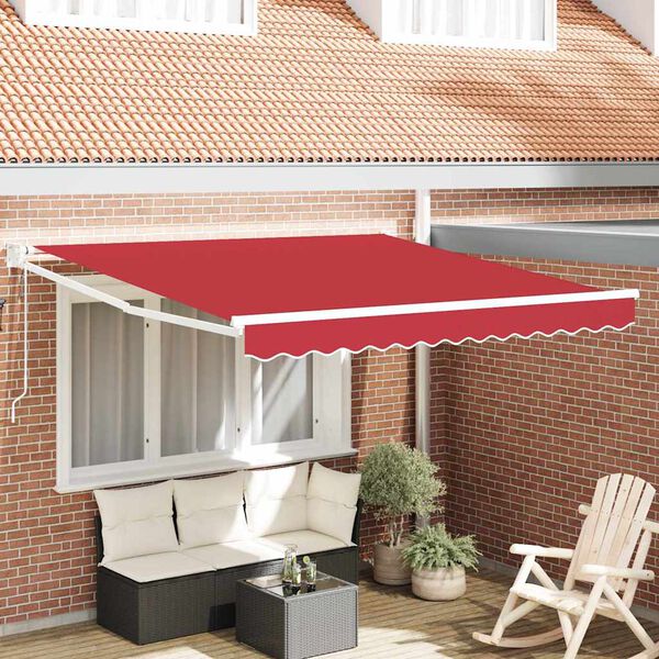 vidaXL Markise Rot 3 x 2,5 m Polyester und Metall