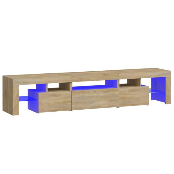 vidaXL TV-Schrank mit LED-Leuchten Sonoma-Eiche 200x36,5x40 cm