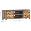 vidaXL TV-Schrank Grau 120x30x40 cm Massivholz Mango