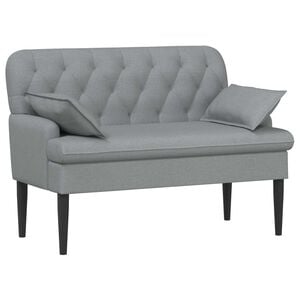 vidaXL Zweisitzer mit Knopfheftung Hellgrau 111 x 68 x 80 cm Stoff