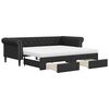 vidaXL Tagesbett Ausziehbar mit Schubladen Schwarz 90x200cm Kunstleder