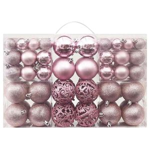 vidaXL 100-tlg. Weihnachtskugel-Set Rosa