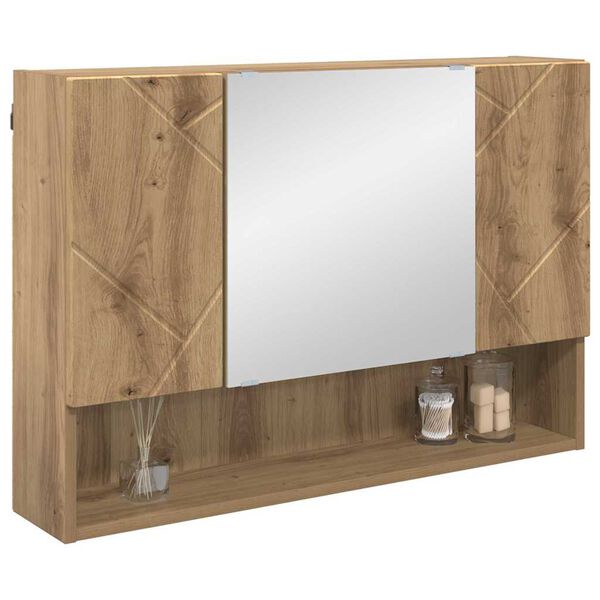 vidaXL Spiegelschrank Artisan-Eiche 80 x 17 x 55 cm Holzwerkstoff