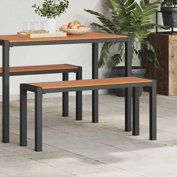 vidaXL Gartenbank Braun 100 x 28 x 45 cm Stahl