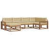 vidaXL Outdoor-Sofagarnitur mit Kissen 6 pcs Natur und Beige
