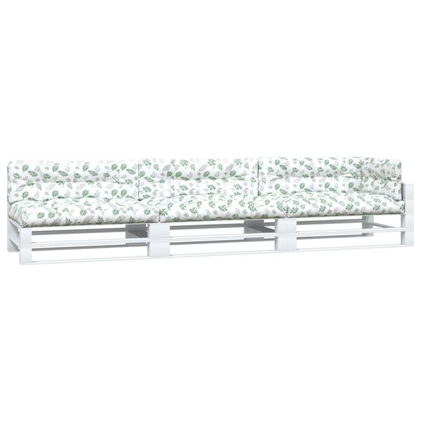 vidaXL Palettenkissen 7-tlg. Blattmuster Stoff