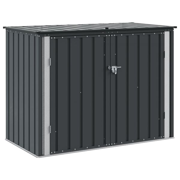 vidaXL Gartenlagerbox Schwarz 151,5 x 82 x 110,5 cm Stahl