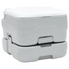 vidaXL Camping-Toilette Grau und Wei&szlig; 41,5 x 36,5 x 30 cm Polyethylen