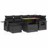 vidaXL 8-tlg. Garten-Sofagarnitur mit Kissen Schwarz Poly Rattan