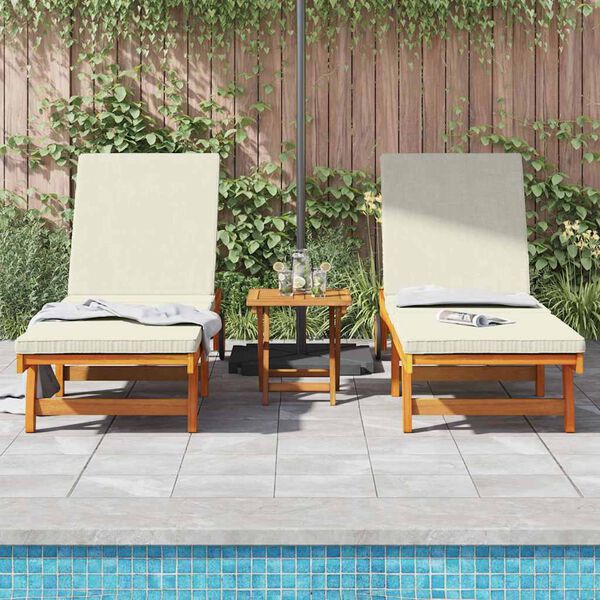 vidaXL Sonnenliege 2-Person 3 pcs Braun Massivholz Akazie