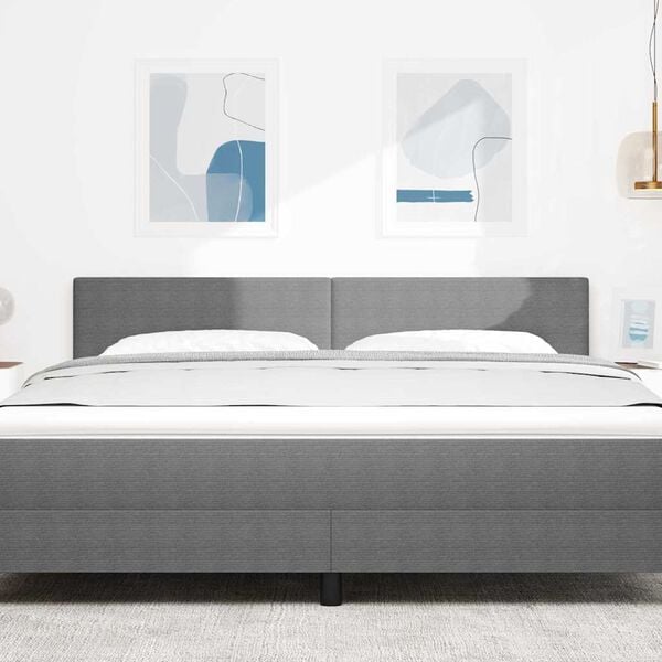 vidaXL Kopfteil mit Kopfteil Hellgrau 180 cm Kunstleder