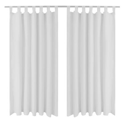 Vorhänge Gardinen aus Satin 2-teilig 140 x 225 cm Weiß