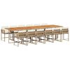 vidaXL 13-tlg. Garten-Essgruppe mit Kissen Beige Poly Rattan