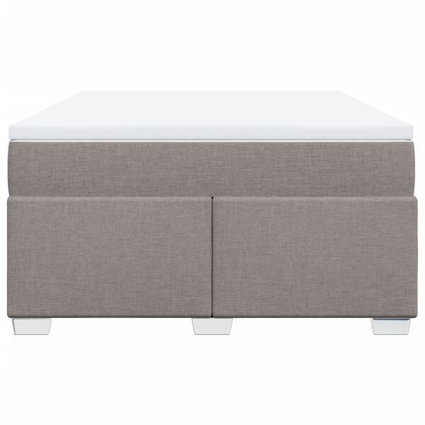 vidaXL Boxspringbett mit Matratze Taupe 140x190 cm Stoff