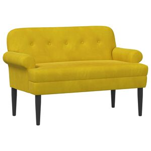 vidaXL Zweisitzer mit Knopfheftung Gelb 120 x 66 x 78 cm Samt