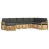 vidaXL Outdoor-Sofagarnitur 8 pcs Wei&szlig; und Anthrazit 308 x 190 x 73 cm
