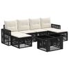 vidaXL Gartensofa-set 7 stk. Schwarz und Cremewei&szlig; Poly-Rattan