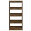 vidaXL Bücherregal/Raumteiler Räuchereiche 60x30x135 cm Holzwerkstoff
