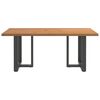 vidaXL Esstisch mit Baumkante 180x100x74 cm Massivholz Eiche Rechteckig
