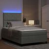 vidaXL LED Boxspringbett mit Matratze Hellgrau 120 x 190 cm Stoff