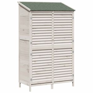 vidaXL Gartenschuppen Wei&szlig; 106 x 56 x 176,5 cm Massivholz aus Fichte