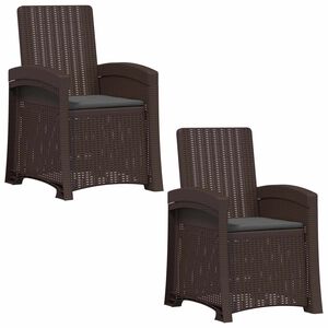 vidaXL Liegesessel Garten Rattan-Optik 2 stk. Braun und Anthrazit PP